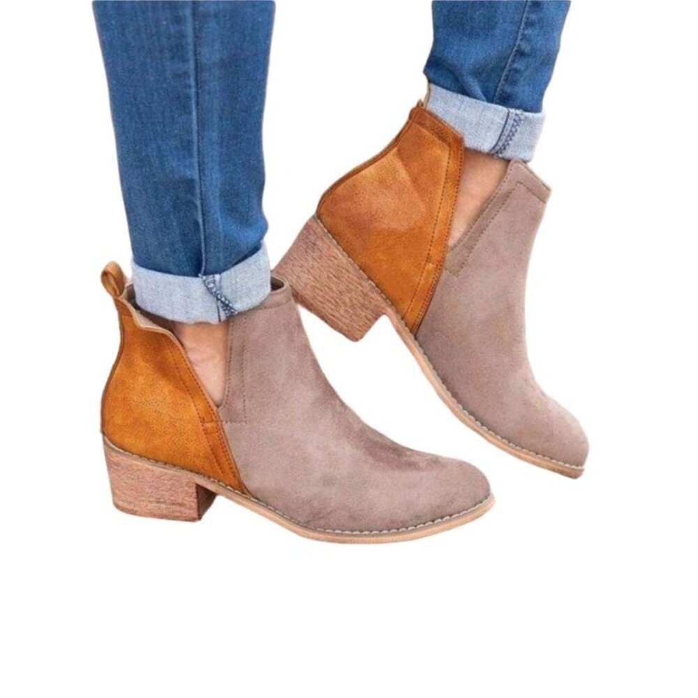 YASIRUN - Khaki & Taupe Ankle Boots - Picture 3 of 7